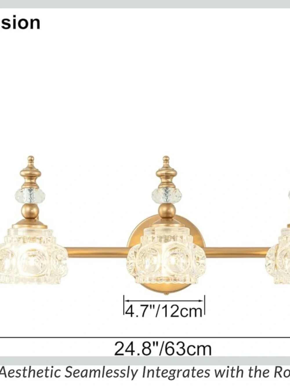 Bathroom Vanity Light Fixtures, Farmhouse Vintage Wall Sconce Lighting with G...
